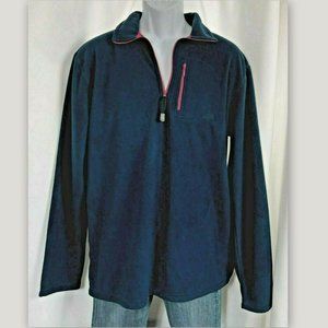 ASPEN Mens Large Dark Blue Micro-Fleece 1/4 Zip Vertical Pocket Jacket NWT
